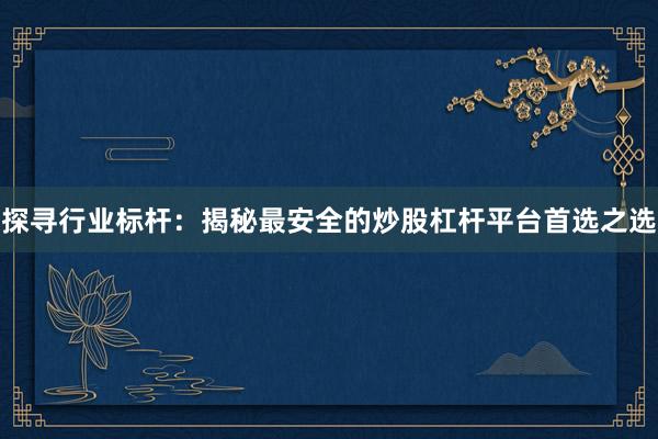 探寻行业标杆:揭秘最安全的炒股杠杆平台首选之选