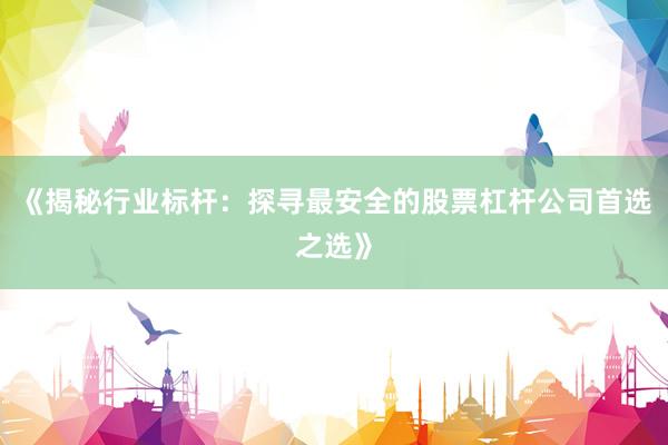 《揭秘行业标杆:探寻最安全的股票杠杆公司首选之选》