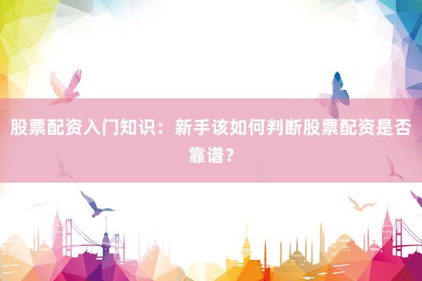 股票配资入门知识：新手该如何判断股票配资是否靠谱？