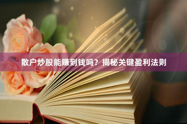 散户炒股能赚到钱吗？揭秘关键盈利法则